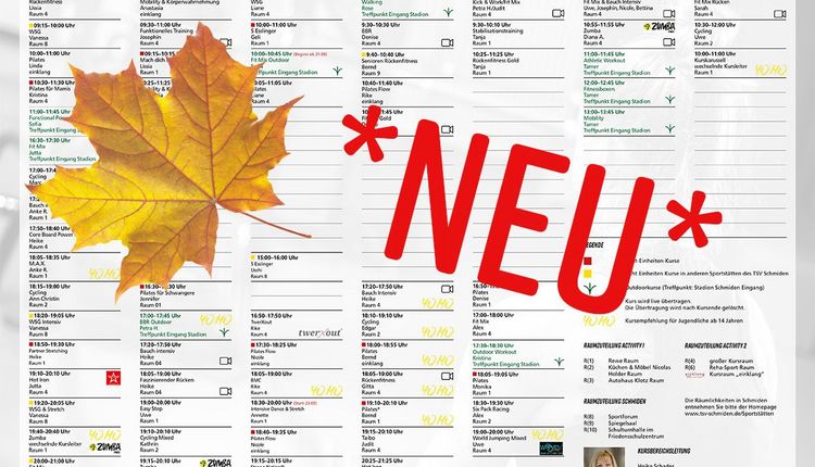Aktueller Herbst-Kursplan online