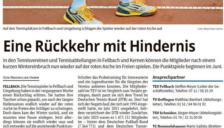 Fellbacher Zeitung: Eine Rückkehr mit Hindernissen