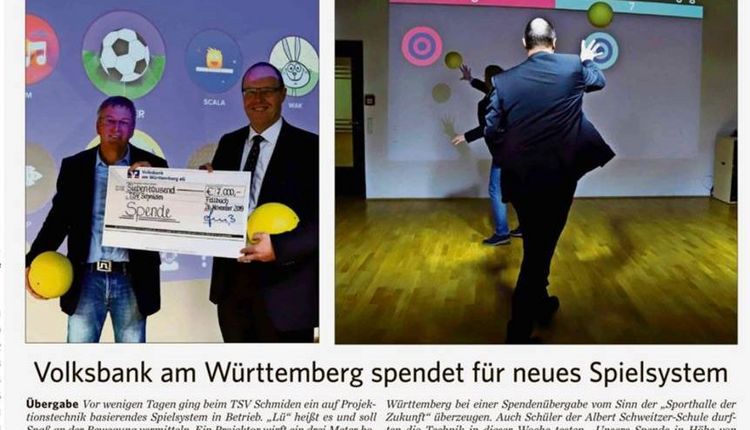 Herzlichen Dank: Volksbank am Württemberg eG spendet für "LÜ"