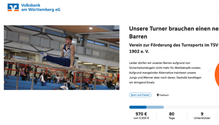 Unsere Turner:innen brauchen einen neuen Barren