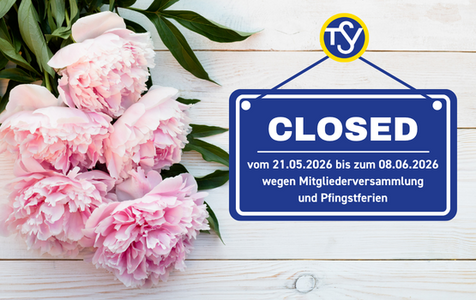 Geschäftsstelle geschlossen (21.5. + Pfingstferien)