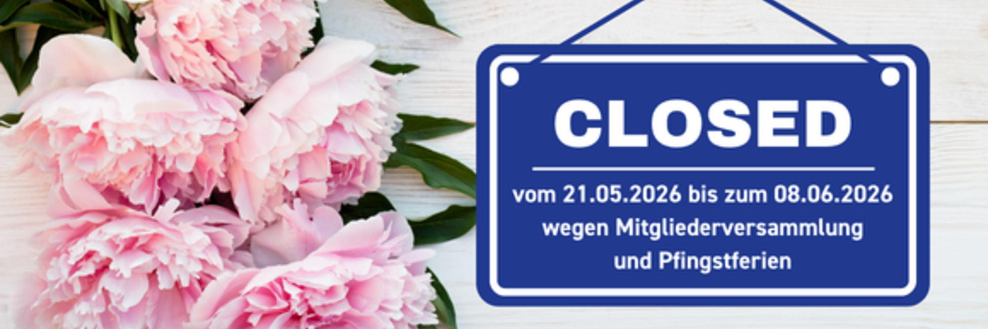 Geschäftsstelle geschlossen (21.5. + Pfingstferien)