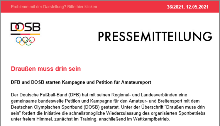 Kampagne und Petition für Amateursport